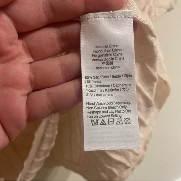 J. Crew Women’s Silk-Cashmere Blend Cropped Shirt Heathered Sandy Beach 2X - Picture 8 of 10